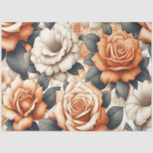 Nahtloses Orangen- und Weißrosenmuster