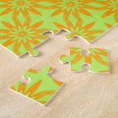 Nahtloses Oranger Grünes Blumenmuster Puzzle (Seite)