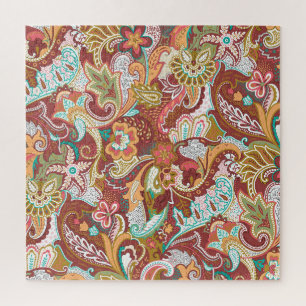 Nahtloses Paisley: elegantes Hintergrundmuster. Puzzle