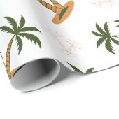 Nahtloses Palmenmuster Geschenkpapier (Rolleneckpunkt)