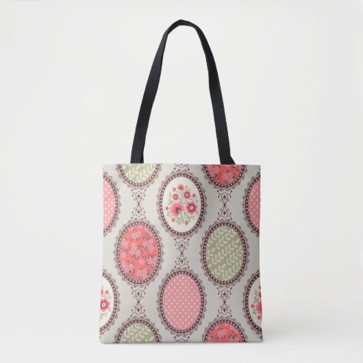 Nahtloses Patchwork-Blumen-Vintage-Muster. Vintage Tasche (Vorderseite)