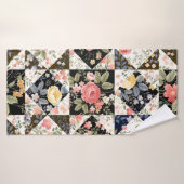 nahtloses Patchwork mit Blume Badehandtuch (Badehandtuch)