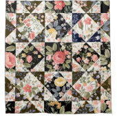 nahtloses Patchwork mit Blume Duschvorhang (Vorderseite)