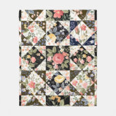 nahtloses Patchwork mit Blume Fleecedecke (Vorderseite)