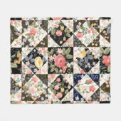 nahtloses Patchwork mit Blume Fleecedecke (Vorderseite (Horizontal))