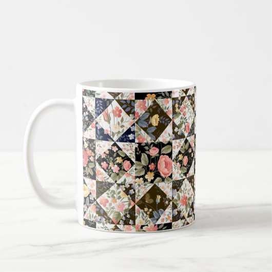 nahtloses Patchwork mit Blume Kaffeetasse (Links)