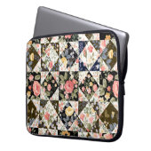 nahtloses Patchwork mit Blume Laptopschutzhülle (Vorderseite Links)