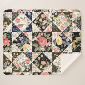 nahtloses Patchwork mit Blume Sherpadecke (Vorderseite (Horizontal))