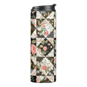 nahtloses Patchwork mit Blume Thermosbecher (Nach links gedreht)