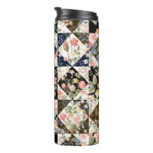 nahtloses Patchwork mit Blume Thermosbecher (Nach rechts gedreht)