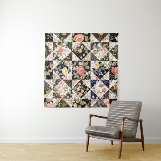 nahtloses Patchwork mit Blume Wandteppich (Beispiel (Horizontal))