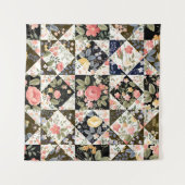 nahtloses Patchwork mit Blume Wandteppich (Vorderseite)