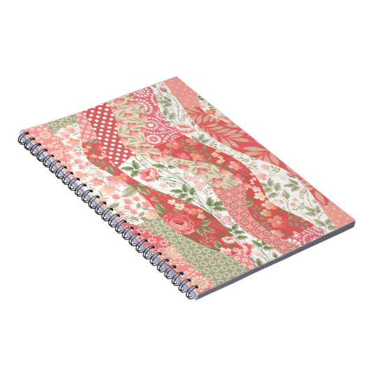 nahtloses Patchwork mit Rose Notizblock (Rechte Seite)