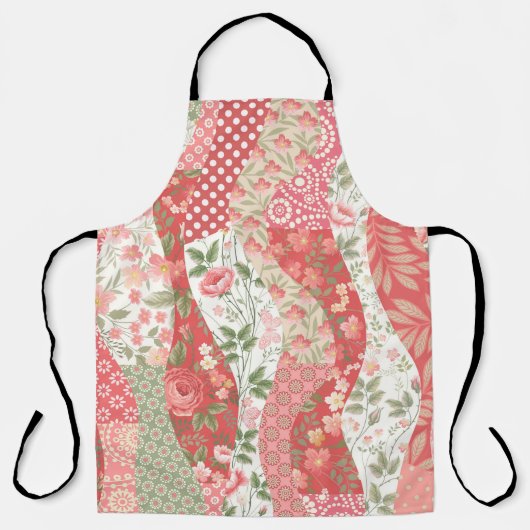 nahtloses Patchwork mit Rose Schürze (Vorderseite)
