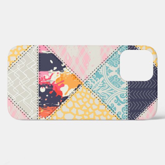 Nahtloses Patchwork-Stilmuster  Case-Mate iPhone Hülle (Rückseite (Horizontal))