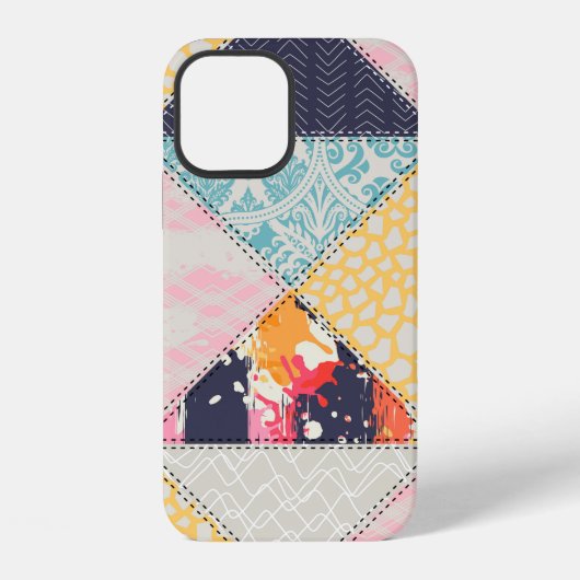 Nahtloses Patchwork-Stilmuster  iPhone Hülle (Rückseite)
