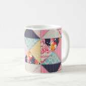 Nahtloses Patchwork-Stilmuster Kaffeetasse (VorderseiteRechts)