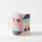 Nahtloses Patchwork-Stilmuster Kaffeetasse (Vorderseite Links)