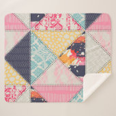 Nahtloses Patchwork-Stilmuster Sherpadecke (Vorderseite (Horizontal))