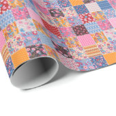 Nahtloses Patchwork, süßes Stoffmuster. Geschenkpapier (Rolleneckpunkt)