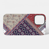 Nahtloses Patchworkmuster auf navy Patchwork, abst iPhone Hülle (Rückseite (Horizontal))