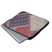 Nahtloses Patchworkmuster auf navy Patchwork, abst Laptopschutzhülle (Vorne Knopf)