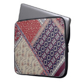 Nahtloses Patchworkmuster auf navy Patchwork, abst Laptopschutzhülle (Vorderseite Links)