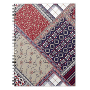 Nahtloses Patchworkmuster auf navy Patchwork, abst Notizblock