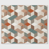 Nahtloses Patchworkmuster mit Sternen. Vintage-Hin Geschenkpapier (Flach)