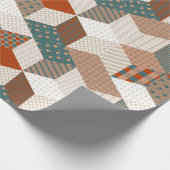 Nahtloses Patchworkmuster mit Sternen. Vintage-Hin Geschenkpapier (Ecke)