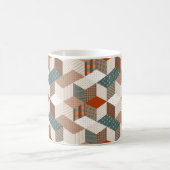 Nahtloses Patchworkmuster mit Sternen. vintage Hin Kaffeetasse (Mittel)