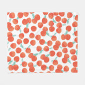 Nahtloses Pfirsichmuster mit fruchtigem Hintergrun Fleecedecke (Vorderseite (Horizontal))