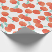 Nahtloses Pfirsichmuster mit fruchtigem Hintergrun Geschenkpapier (Ecke)