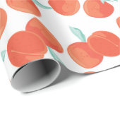 Nahtloses Pfirsichmuster mit fruchtigem Hintergrun Geschenkpapier (Rolleneckpunkt)