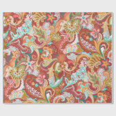 Nahtloses Pisley-Muster im Hintergrund Geschenkpapier (Flach)