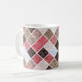 Nahtloses quadratisches Patchwork-Granit-Marmor-Mu Kaffeetasse (Vorderseite Links)