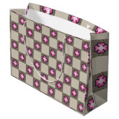 Nahtloses Retro-ästhetisches Design Große Geschenktüte (Rückseite Schrägansicht)