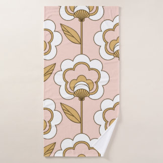 Nahtloses Retro-Blumenmuster Badehandtuch