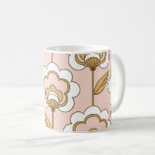 Nahtloses Retro-Blumenmuster Kaffeetasse (VorderseiteRechts)