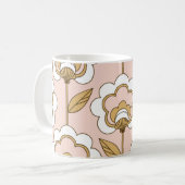 Nahtloses Retro-Blumenmuster Kaffeetasse (Vorderseite Links)