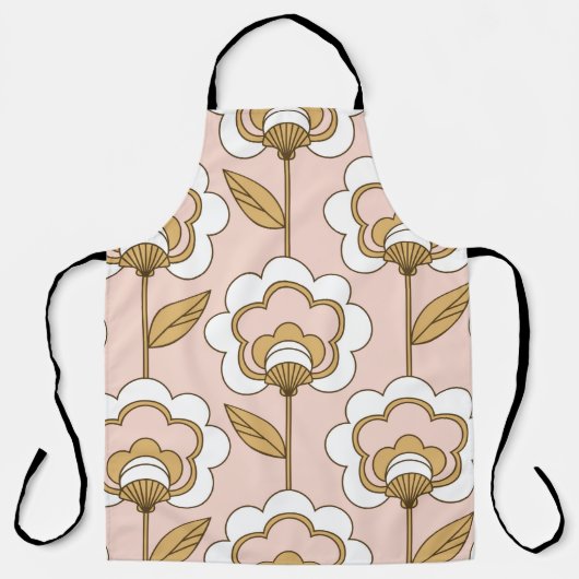 Nahtloses Retro-Blumenmuster Schürze (Vorderseite)