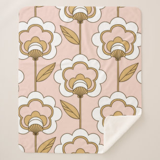 Nahtloses Retro-Blumenmuster Sherpadecke