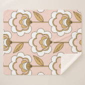 Nahtloses Retro-Blumenmuster Sherpadecke (Vorderseite (Horizontal))