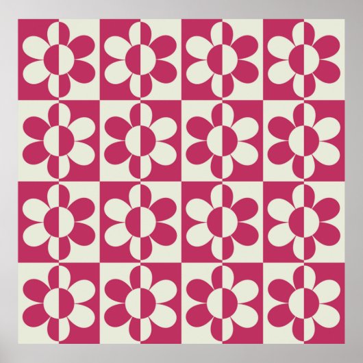 Nahtloses Retro-Design mit Vintager Disy fl Poster (Vorne)