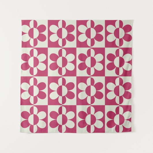 Nahtloses Retro-Design mit Vintager Disy fl Wandteppich (Vorderseite)
