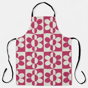 Nahtloses Retro-Groovy-Design mit Vintage-Gänseblü Schürze