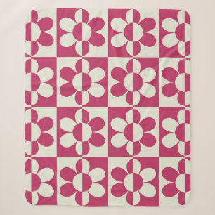 Nahtloses Retro-Groovy-Design mit Vintage-Gänseblü Sherpadecke