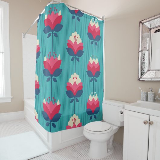 Nahtloses Retro-Muster. Duschvorhang (Beispiel)