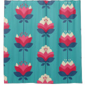 Nahtloses Retro-Muster. Duschvorhang (Vorderseite)