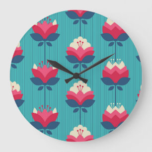 Nahtloses Retro-Muster. Große Wanduhr